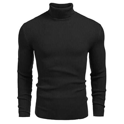 Mens Black Turtleneck Sweater 1