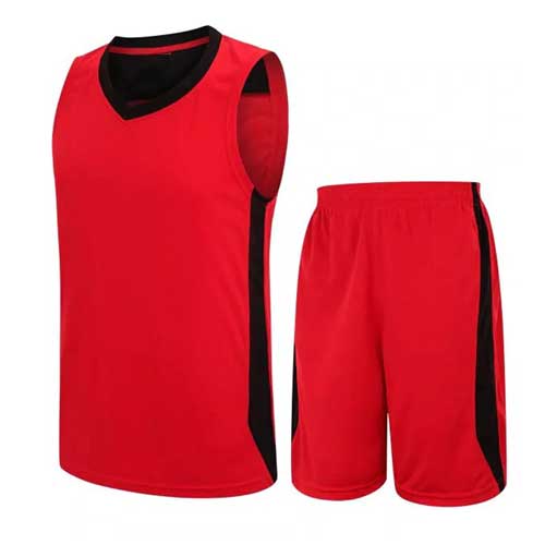 Men's Sleeveless Red Jersey Set Manufacturer