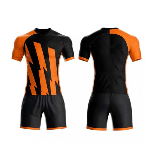 Mens black orange jersey set 1