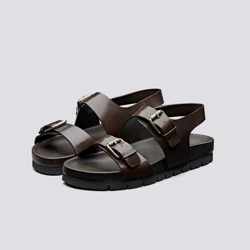 Mens brown leather sandals