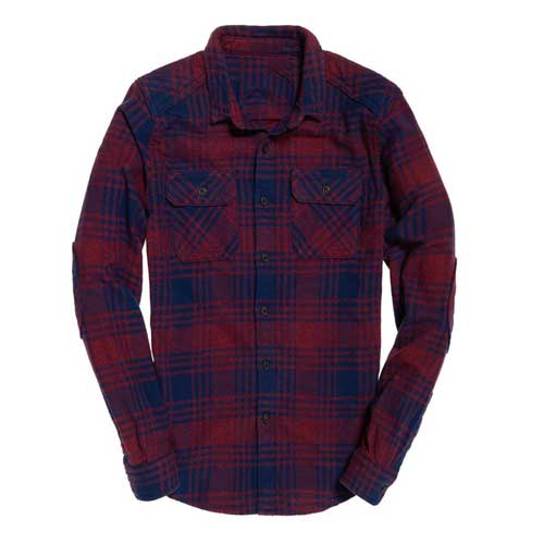 Mens red blue flannel shirt 1