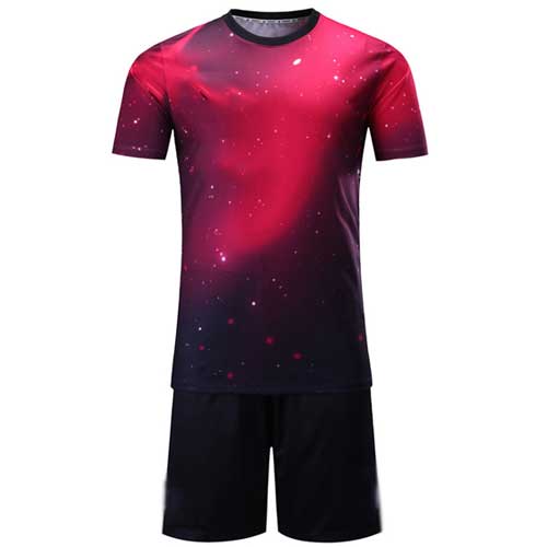 Mens red galaxy print jersey set 1