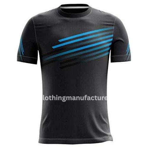Wholesale Men’s Black Round Neck Tennis Tshirt