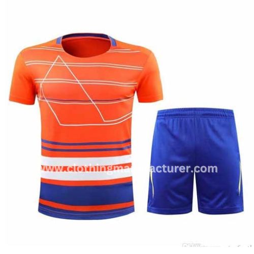 Wholesale Men's Orange Blue Tennis Jersey Set Manufacturer