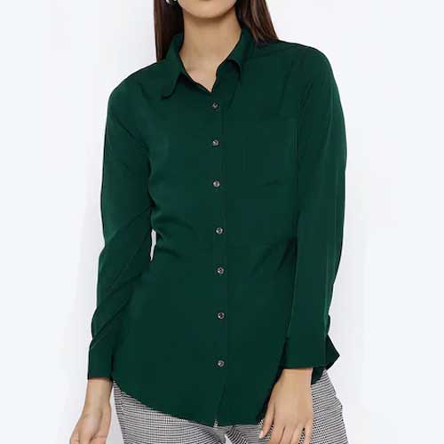 Womens emerald green shirt 1