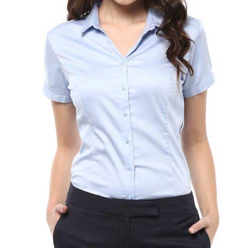 Womens pastel blue chic shirt 1