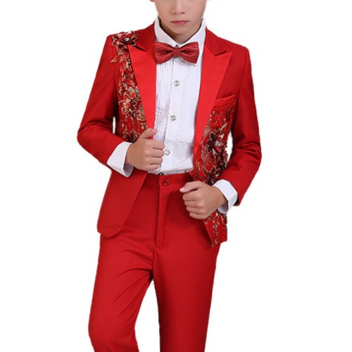 Wholesale Boys Red Suit Set