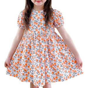 Wholesale Girl's Floral Orange Dress