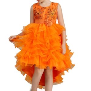 Wholesale Girl’s Sleeveless Orange Dress
