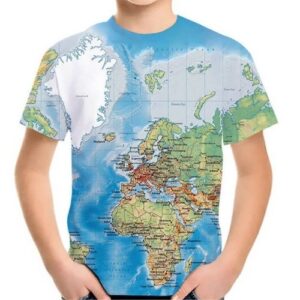 Wholesale Toddler's World Map Print Tee