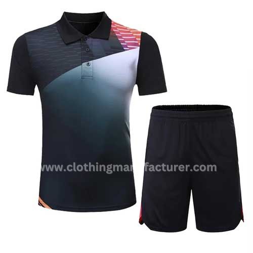 wholesale men’s black tennis jersey set manufacturer