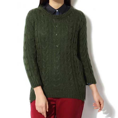 womens forest green sweater 1 1