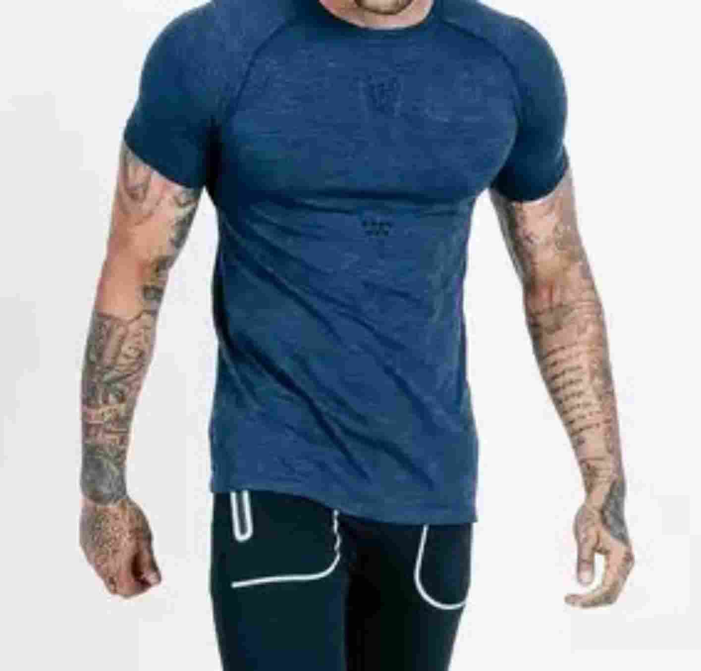 Wholesale Mens Blue Thermoregulated Tshirt