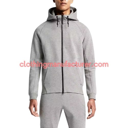 men zip up grey hoodie wholesale