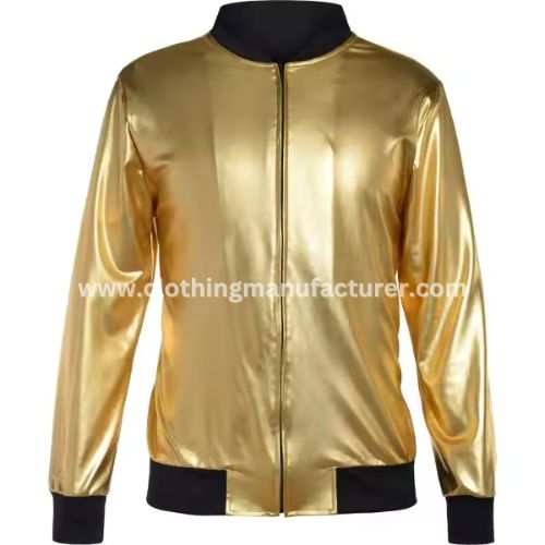men golden zip up jacket wholesale
