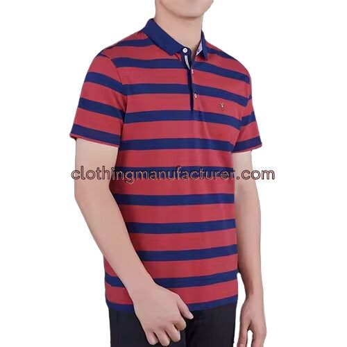 men red and blue striped polo t shirt wholesale