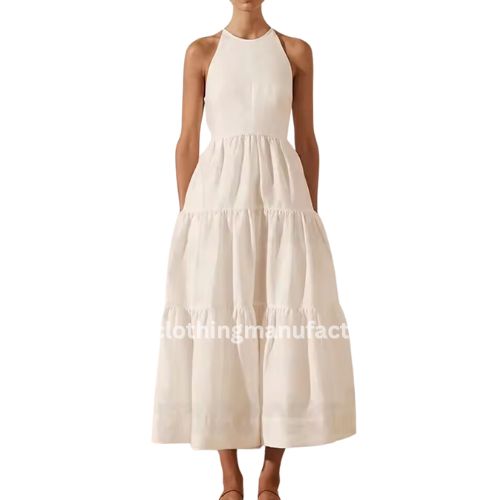wholesale backless white maxi dress manufacturer