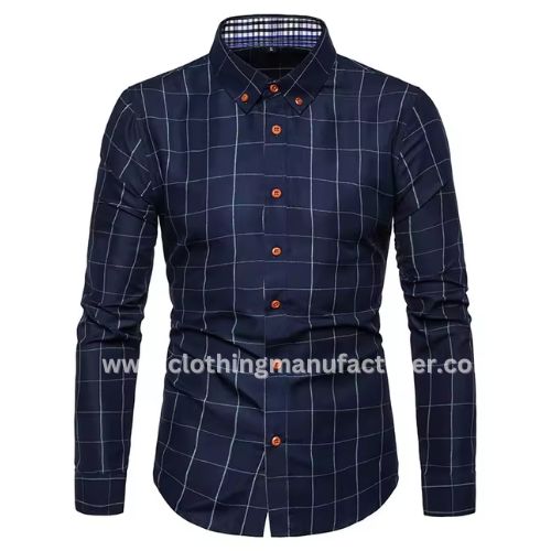 wholesale blue check shirt for men