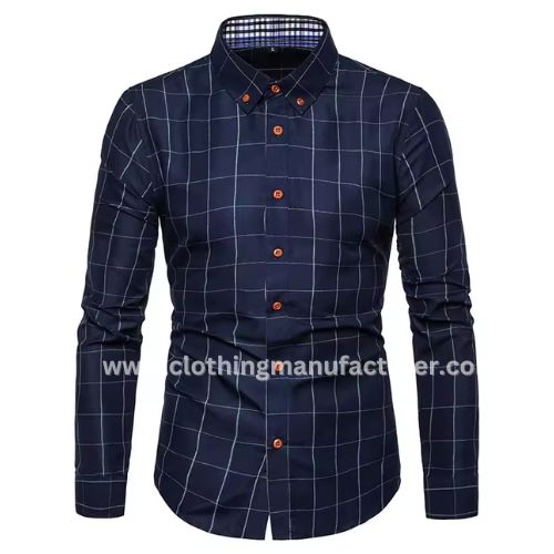 Blue Check Shirt for Men wholesale blue check shirt for men