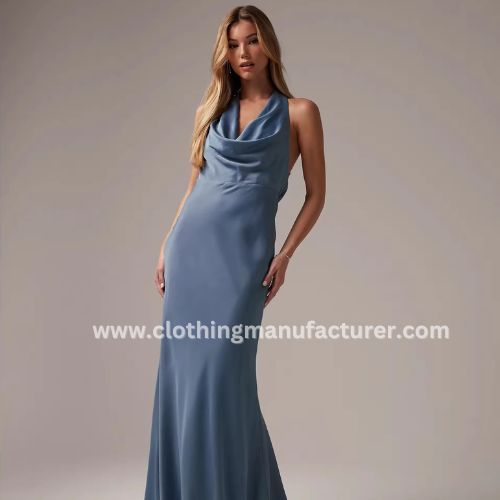 wholesale cowl neck maxi dress manufacturer