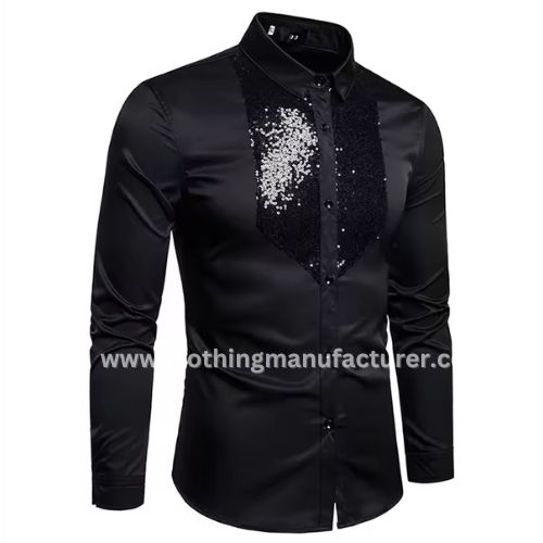 White and Black Designer Men’s Shirt wholesale white and black designer men's shirt manufacturer