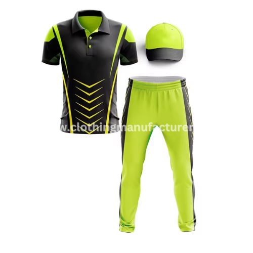 black and green cricket jersey set wholesale