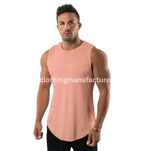 men cotton pink gym tank top wholesale
