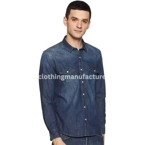 men denim button down shirt wholesale