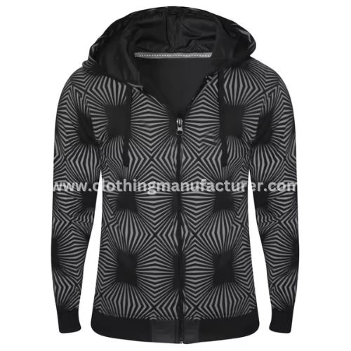 men fashionable black zipper hoodies wholesale