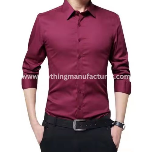 men maroon formal shirt wholesale