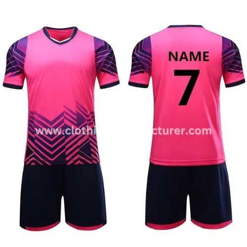 pink & blue sublimated soccer jersey wholesale