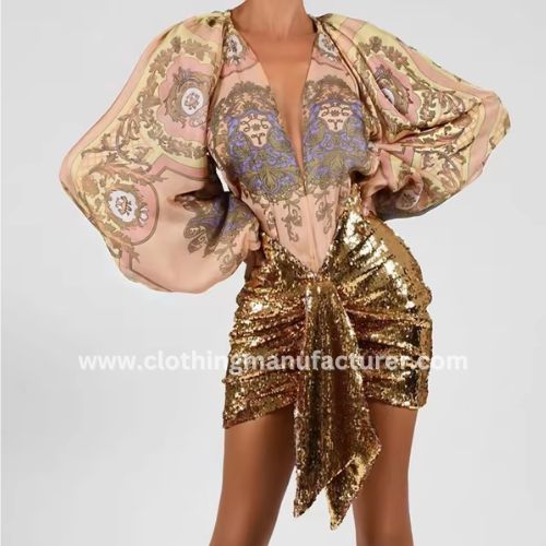 wholesale gold silver party sequin skirt for women