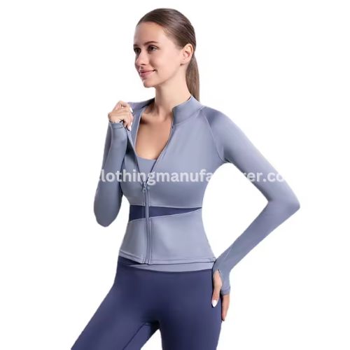 wholesale zipper long sleeve running jacket for women