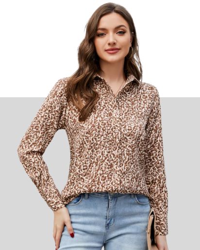 Leopard Prints Are Back And How! - Clothing Manufacturer leopard printed button down top wholesale
