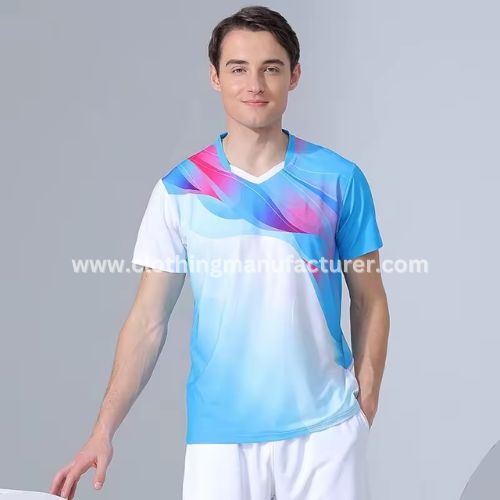 men v neck sublimated tennis jersey wholesale
