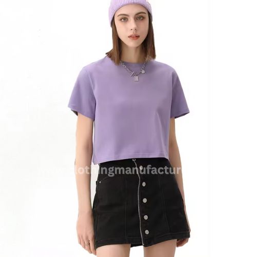 wholesale 100% cotton crop top thin blank t-shirt for women