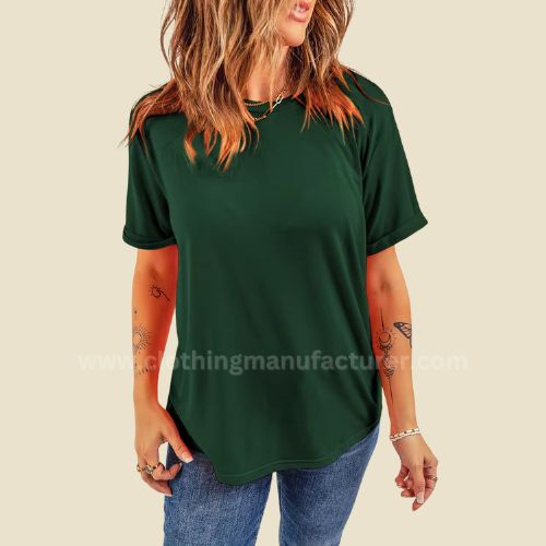 wholesale casual green crew neck tee blank t-shirt