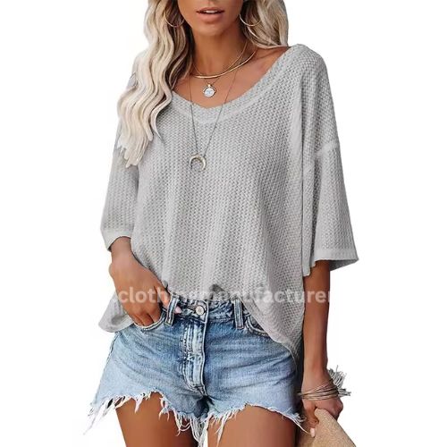 wholesale women's V-neck loose t-shirt