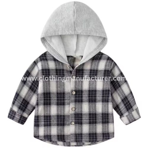 wholesale hooded flannel shirts for baby boy
