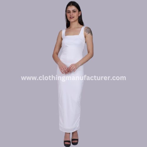 Women White Square Neck Party Dress Wholesale