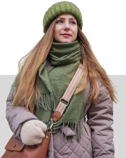 Embracing Brat Green: The Bold Fall Trend You Didn't Know You Needed - Clothing Manufacturer layering with brat green and scarves wholesale