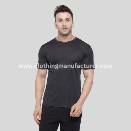 Men's Black Athletic T-shirt Wholesale