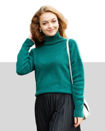 Embracing Brat Green: The Bold Fall Trend You Didn't Know You Needed - Clothing Manufacturer oversized green sweater over a midi dress manufacturer