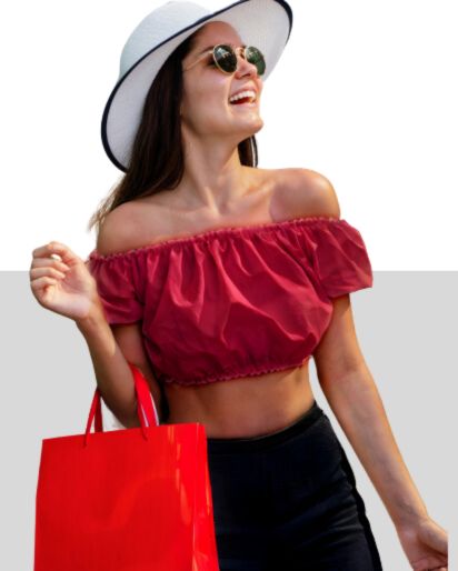 Red Off shoulder Top With Black Mini Skirt Manufacturer