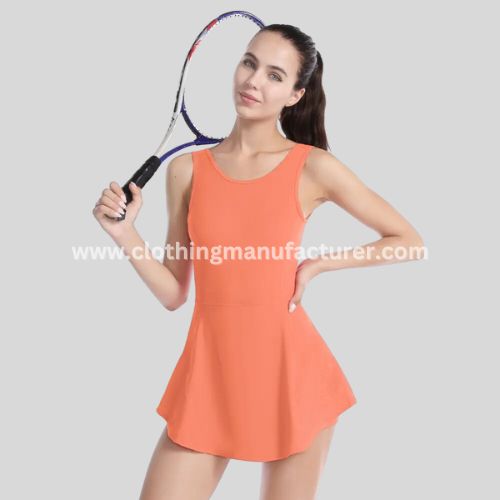 Women's Orange One Piece Tennis Dress Wholesale