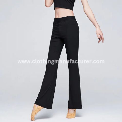 cotton elastic waist flare yoga pants manufacturer