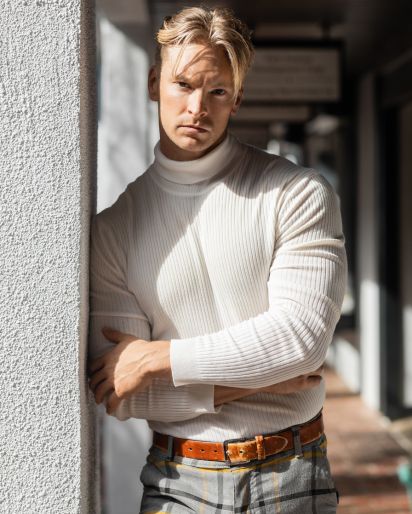men vintage roll-neck sweaters wholesale