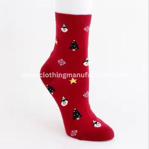 cotton gift pattern merry christmas socks wholesale