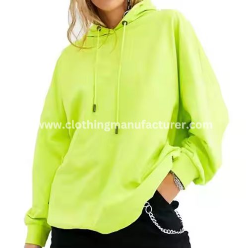 Women Oversized Cotton Green Hoodie Supplier