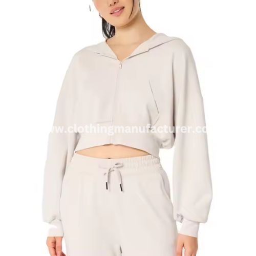 Women Quick Dry Crop Top Hoodie Manufacturer